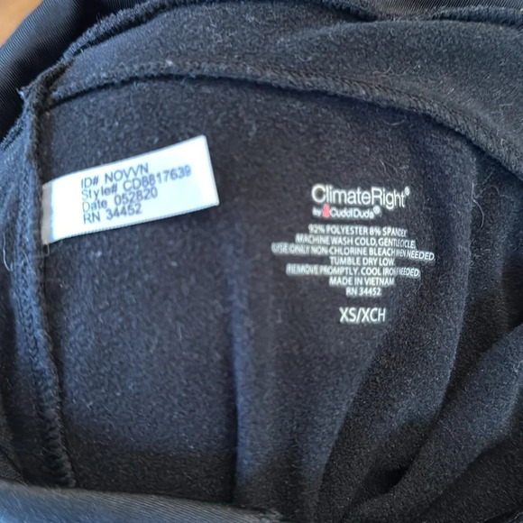 Climate Right by CuddlDuds black fleece women’s leggings size XS - Picture 3 of 3